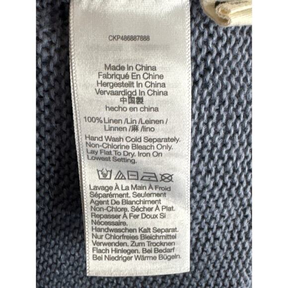 Madewell Linen Drop Shoulder Sweater in Blue Jay Size Medium NWT Coastal Drapey - Picture 9 of 11